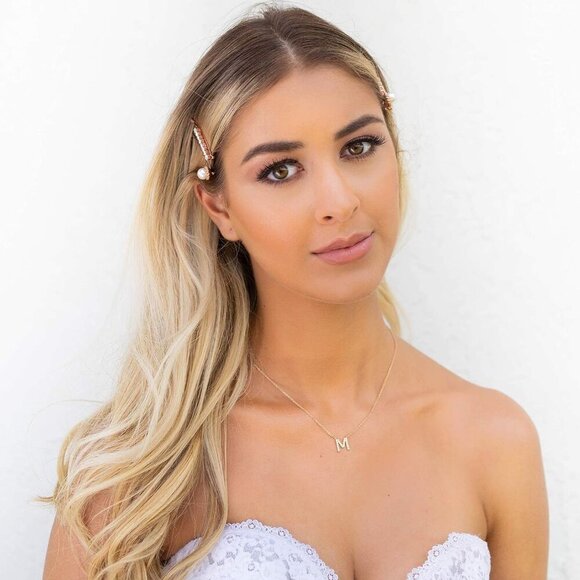 14K Gold Plated Initial Necklace D Pendant Women Jewelry Gift - Picture 4 of 6